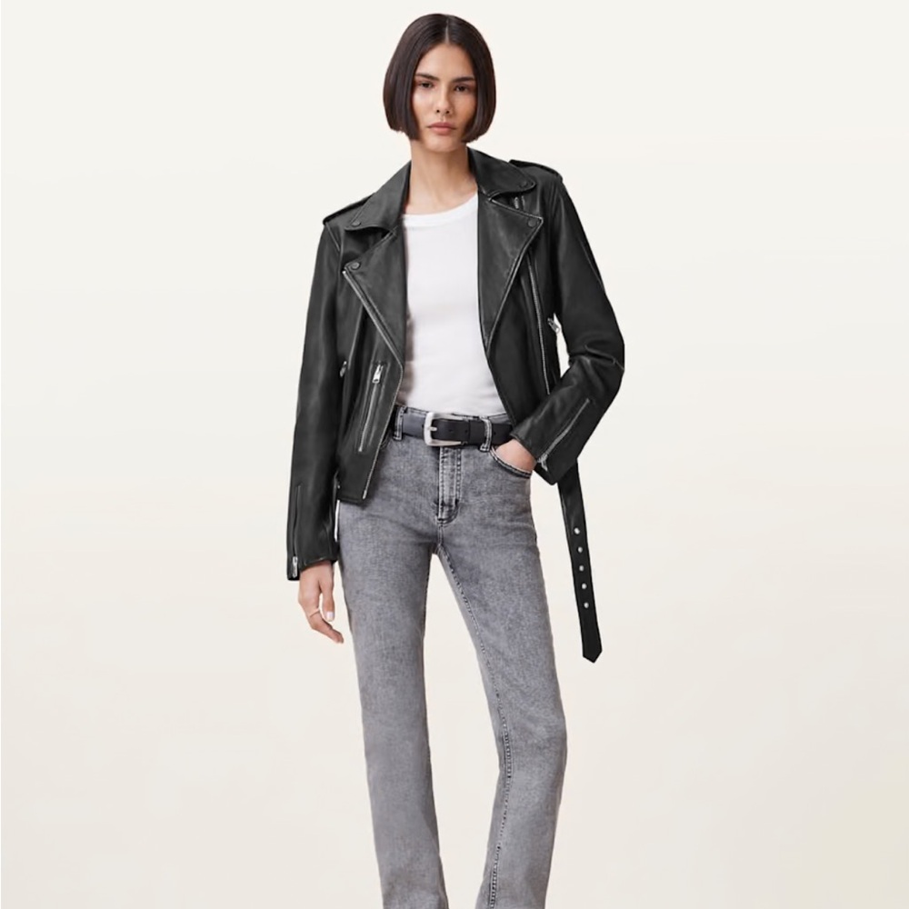 All Saints Balfern Leather Moto Jacket - Picture 4 of 8